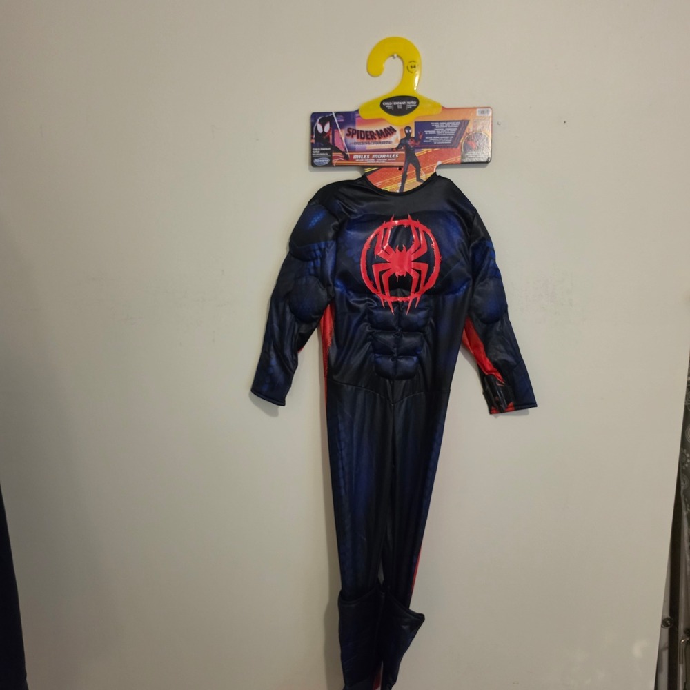 Jazwares Miles Morales Halloween Costume SZ 5-6 Black Red Deluxe Spider-Verse
